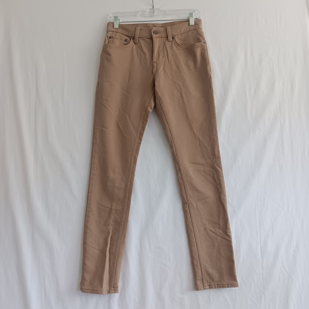 Banana Republic Traveler Pants Mens 28x32 *28x31 Tan Skinny Fit Chino Khakis